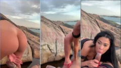 Alycia Ribeiro disfruta de la playa vacía para divertirse en la arena