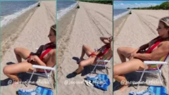 Jacqueline Darley siendo captada por Youtube mostrando sus pechos en la playa mientras disfruta del sol