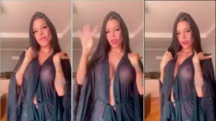 Jaiane Limma luciendo una camiseta transparente que resalta sus tetas
