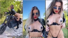 Maikelly Muhl luce con sensualidad su hermoso cuerpo en outfit biker