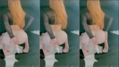 Maitê Sasdelli haciendo un video erótico usando un juguete sexual en su coño y explorando también otras partes de su cuerpo