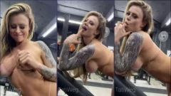 Mira a Tati Weg mostrando sus grandes pechos y provocando sus pezones