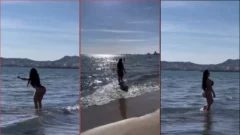 Sheyla Mell luciendo en la playa un sensacional bikini y disfrutando del día soleado