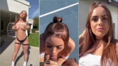 Allison Parker sale al jardín solo para hacerle una mamada a un tío bien dotado