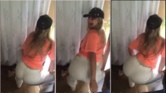 Sarah Estanislau se luce sin ropa, mostrando su trasero mientras baila