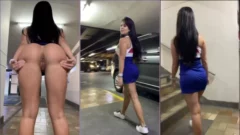Steffy Moreno es captada con vestidito sin bragas en el edificio