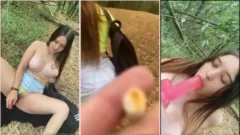 Valeria Castañeda, la atrevida, grabó video masturbándose con un consolador al aire libre