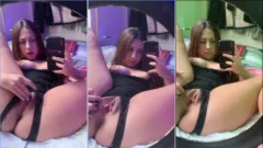 Yasmin Paladini en un momento íntimo divirtiéndose frente al espejo