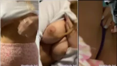 Breckie Hill, la bella rubia de Instagram, mostrando su sensualidad levantándose la falda y divirtiéndose sola