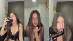 Carol Mendoza hace una actuación increíble usando un vibrador negro en su coño