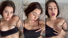Hottie Porpetane se pone bragas en el coño y se divierte tocándose con muchas ganas