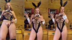 Jessica Del Sarto satisfaciéndose con un dulce mientras se divierte sola