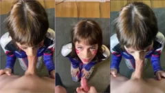 OnlyFans la celebridad Bailey Erin se disfraza para hacer una mamada y recibir un tratamiento facial