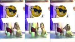 Evy Vieira haciéndole una mamada a un tío muy gordo en la bañera