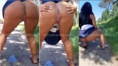 Stephanie Silveira fue vista orinando en público y mostrando su coño al costado de la carretera