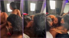 Tres mujeres apasionadas enfrentando el pene de Bam1k