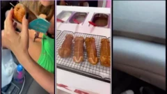 Vivi Temptation saboreando dulces con diseño fálico