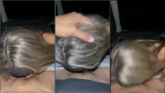 Connell Twins, una atractiva mujer de cabello oscuro, realizando una felación apasionada en un vehículo en movimiento