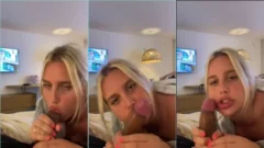 Estudiante rubia le da una follada oral caliente a un profesor negro en la escuela