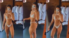 Mel Maia se prueba unas braguitas ceñidas resaltando su zona íntima