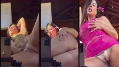 Vanessa Freitas de Onlyfans masturbandose intensamente con un juguete sexual retaliaco