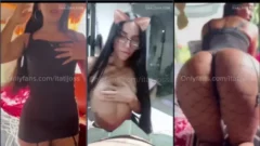 Itati Joss cantando con su primo usando ropa interior