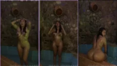 Nataly Ordóñez se divierte en la piscina del motel sin ropa