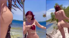 Vea al profesor Cibelly sin ropa en una playa aislada en OnlyFans