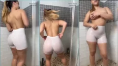Caomi Madalis se encuentra excitada en el baño