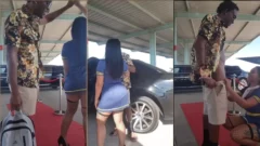 Daphanez, la azafata, manteniendo relaciones sexuales con un hombre de raza negra en pleno vuelo