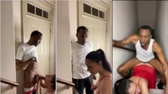 Daphanez practica sexo oral y buceta con su vecino de color bien pauzudo en las escaleras del edificio