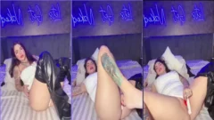 Ex concursante de Gran Hermano Brasil usando un vibrador y haciendo ruidos de excitación