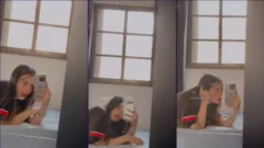 Una joven estudiante universitaria grabó un video mostrando su trasero con lencería de color rojo