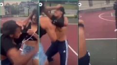 Intensa pelea entre dos mujeres acaba con un escote revelador