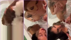 Mari Ávila divirtiéndose y tomando leche con su amiga en el motel