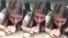 Entonces es esa rubia haciendo una mamada traviesa en el auto