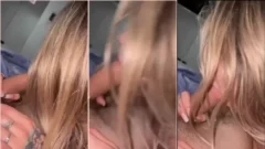 Sexo casero con una deliciosa rubia haciendo una mamada muy traviesa y tragando todo