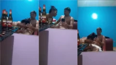 Filtrado en Internet una ninfeta que se muestra y se divierte frente al espejo