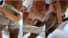 Mirella en acción con su marido Dinho Alves en una picardía casera muy picante