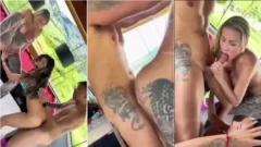 Safado Kiss ¡Pareja desnuda divirtiéndose en Bitching con un famoso brasileño