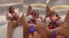 Sexo aficionado con incesto, sobrina realmente divirtiéndose cuando se estimula con un vibrador