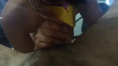 No dejó de chupar hasta tener la polla limpia y tragársela toda