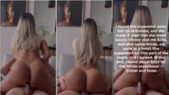 Rubia con un culo marcado deleitando mientras camina encima de la polla