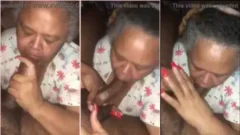 Abuela haciendo un regalo travieso para su nieto travieso ¡video casero real