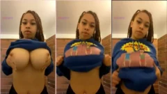 Hermosa y actitud Mulatto apareció en Internet mostrando sus grandes tetas naturales