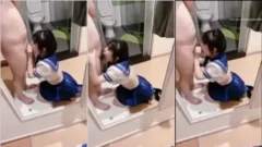 Japinha dándole una mamada profunda al chico