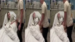 Un paciente audaz y una enfermera interesada intercambian miradas en la UCI