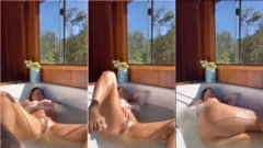 Vanessa Freitas teniendo una sesión relajante en las aguas calientes de la bañera, aprovechando su único momento